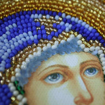 DIY Bead Embroidery Kit "Icon of the Mother of God «The Unfading Blossom»" 7.5"x9.8" / 19.0x25.0 cm