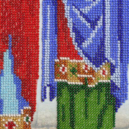 DIY Bead Embroidery Kit "Icons - Holy Martyrs Gurias, Abibus and Samon" 12.6"x14.4" / 32.0x36.5 cm