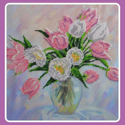 DIY Bead Embroidery Kit "Spring Lyrics" 12.6"x12.6" / 32.0x32.0 cm