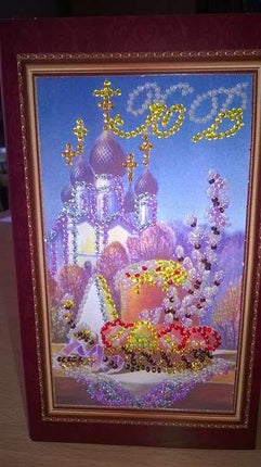 DIY Bead embroidery postcard kit "Easter – 8"