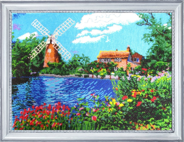 Bead DIY Embroidery Kit "Old Mill" 14.2"x19.3"/ 36.0x49.0 cm