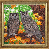 DIY Bead Embroidery Kit "Owls" 10.2"x10.2" / 26.0x26.0 cm