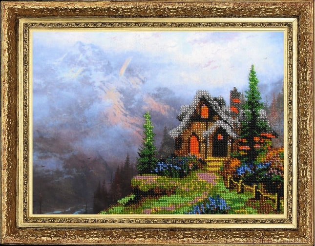 Bead DIY Embroidery Kit "On the edge" 9.4"x13.0"/ 24.0x33.0 cm