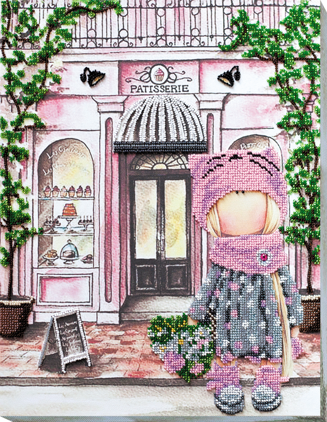 DIY Bead Embroidery Kit "Having a dessert" 11.8"x14.8" / 30.0x37.5 cm