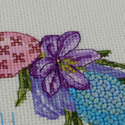 DIY Cross Stitch Kit "Easter" 6.3"x6.3"