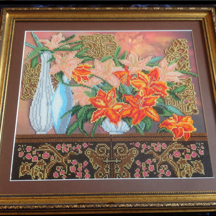 DIY Bead Embroidery Kit "Romanticism" 13.8"x11.8" / 35.0x30.0 cm