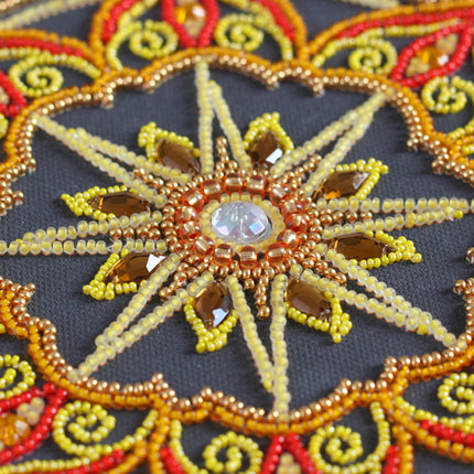 DIY Bead Embroidery Kit "Sunny pattern" 10.2"x13.0" / 26.0x33.0 cm