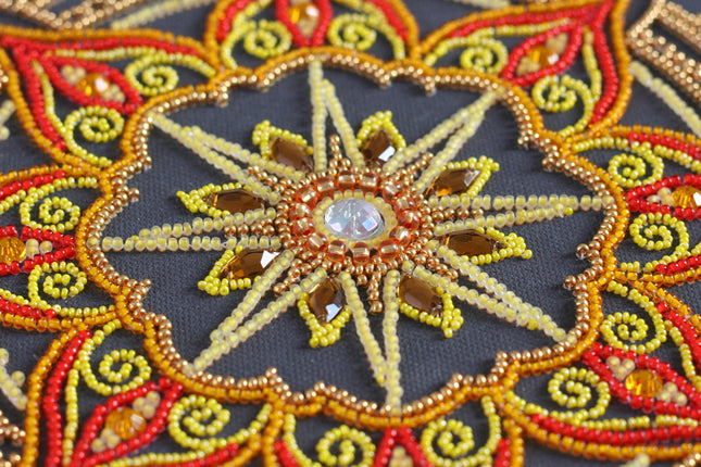 DIY Bead Embroidery Kit "Sunny pattern" 10.2"x13.0" / 26.0x33.0 cm