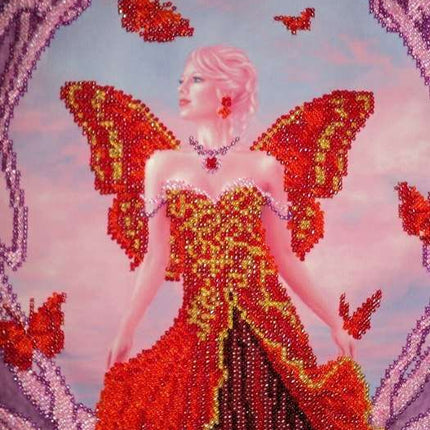 Canvas for bead embroidery "Ruby" 10.2"x11.8" / 26.0x30.0 cm