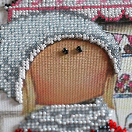 DIY Bead Embroidery Kit "Meeting in the cafe" 11.8"x14.8" / 30.0x37.5 cm