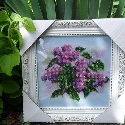 Canvas for bead embroidery "Purple haze" 7.9"x7.9" / 20.0x20.0 cm
