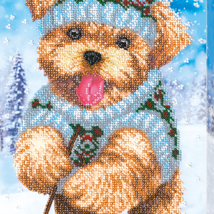 DIY Bead Embroidery Kit "Winter fun" 7.9"x13.4" / 20.0x34.0 cm