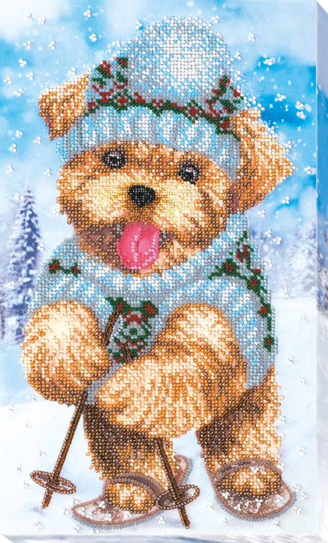 DIY Bead Embroidery Kit "Winter fun" 7.9"x13.4" / 20.0x34.0 cm