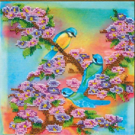 DIY Bead Embroidery Kit "April" 7.9"x7.9" / 20.0x20.0 cm