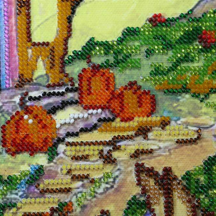 DIY Bead Embroidery Kit "Fabulous autumn" 11.8"x11.8" / 30.0x30.0 cm