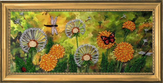 DIY Bead Embroidery Kit "Dandelions" 6.7"x15.0" / 17.0x38.0 cm