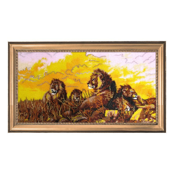 DIY Bead Embroidery Kit "Lions" 11.4"x22.4" / 29.0x57.0 cm