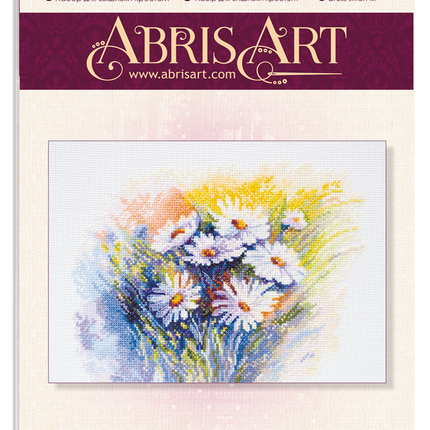 DIY Cross Stitch Kit "Watercolour camomiles" 9.4"x7.1"