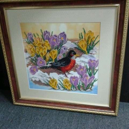 DIY Bead Embroidery Kit "Primrose" 11.8"x11.8" / 30.0x30.0 cm