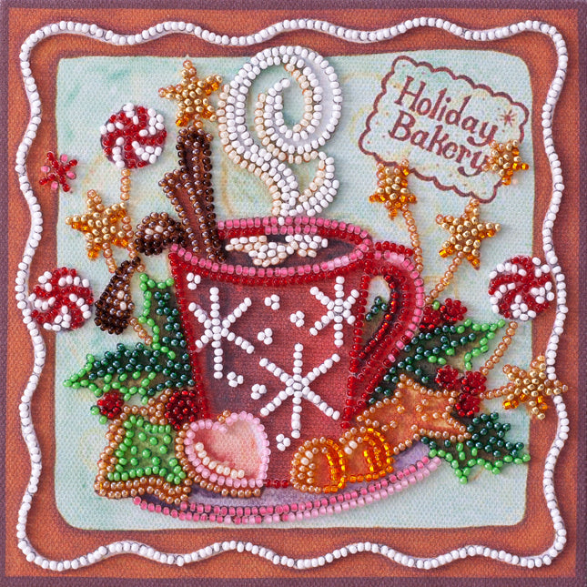 DIY Bead Embroidery Kit "Aroma of the holiday"  5.9"x5.9" / 15.0x15.0 cm