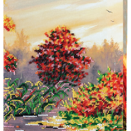DIY Bead Embroidery Kit "Autumn scenes-2" 7.9"x16.9" / 20.0x43.0 cm
