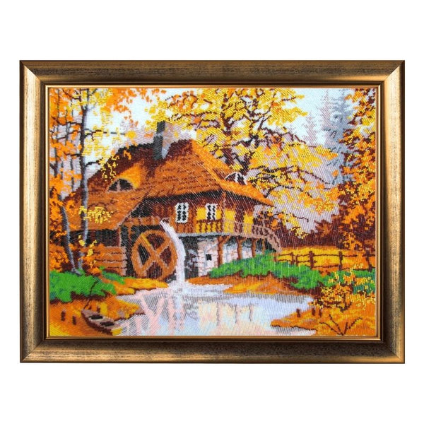 Bead DIY Embroidery Kit "House in the Wood" 14.2"x18.5"/ 36.0x47.0 cm