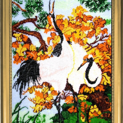 DIY Bead Embroidery Kit "Cranes" 19.3"x12.6" / 49.0x32.0 cm
