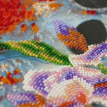 DIY Bead Embroidery Kit "Flower palette" 9.8"x11.8" / 25.0x30.0 cm