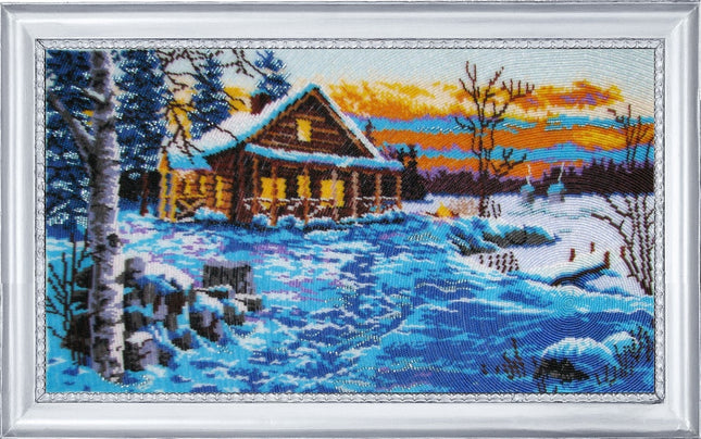 Bead DIY Embroidery Kit "Winter Evening" 11.4"x20.9"/ 29.0x53.0 cm