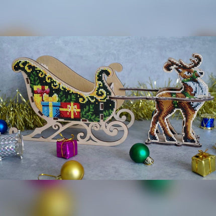 DIY Christmas sleigh kit "Christmas reindeer on sleigh"
