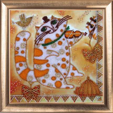DIY Bead Embroidery Kit "Musician" 9.8"x9.8" / 25.0x25.0 cm