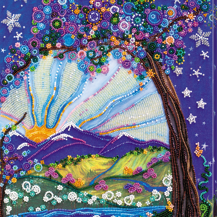 DIY Bead Embroidery Kit "Day and night meeting" 10.2"x13.8" / 26.0x35.0 cm