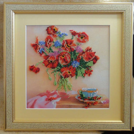 Canvas for bead embroidery "Morning Tea" 7.9"x7.9" / 20.0x20.0 cm