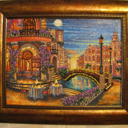 DIY Bead Embroidery Kit "Evening in Seville" 13.8"x10.6" / 35.0x27.0 cm