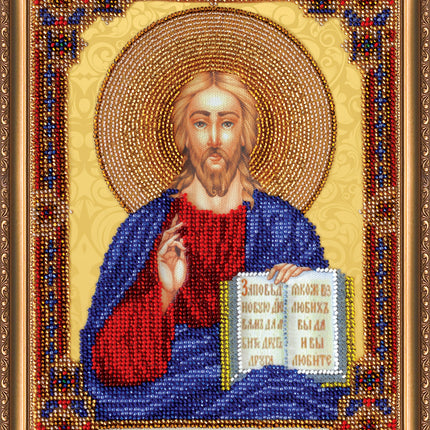 DIY Bead Embroidery Kit "Home iconostasis «The Lord God Almighty»" 7.5"x9.8" / 19.0x25.0 cm