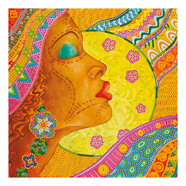 Canvas for bead embroidery "African girl" 7.9"x7.9" / 20.0x20.0 cm