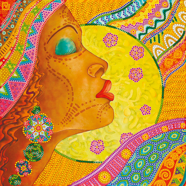 Canvas for bead embroidery "African girl" 7.9"x7.9" / 20.0x20.0 cm