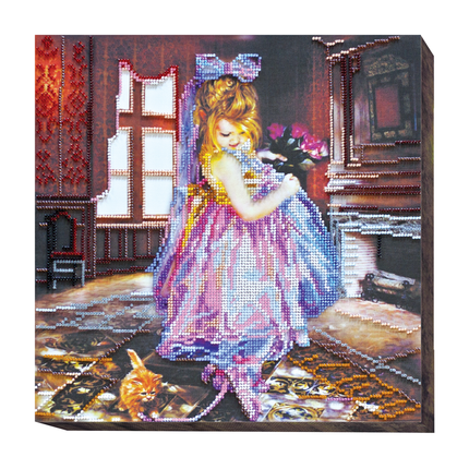 DIY Bead Embroidery Kit "After the promenade" 11.8"x11.8" / 30.0x30.0 cm