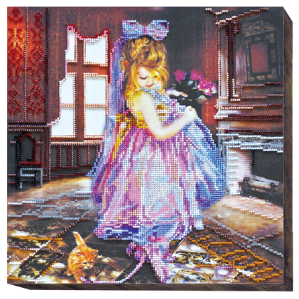 DIY Bead Embroidery Kit "After the promenade" 11.8"x11.8" / 30.0x30.0 cm