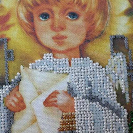 DIY Bead Embroidery Kit "The Good News" 12.6"x17.1" / 32.0x43.5 cm