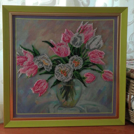 DIY Bead Embroidery Kit "Spring Lyrics" 12.6"x12.6" / 32.0x32.0 cm