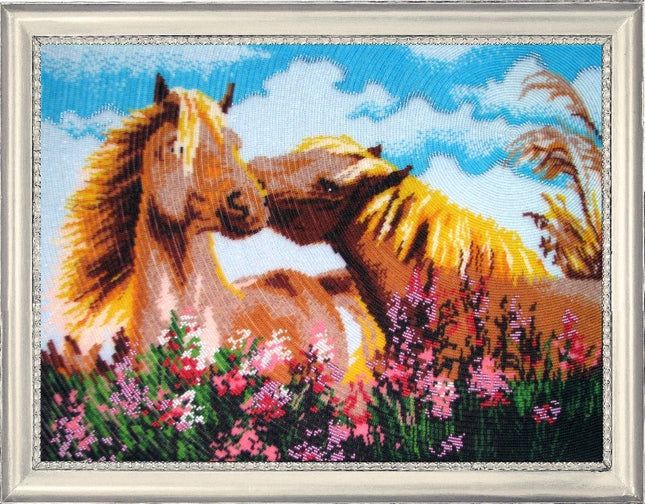 DIY Bead Embroidery Kit "I Adore you (after E. Samarskaya)" 13.8"x18.5" / 35.0x47.0 cm