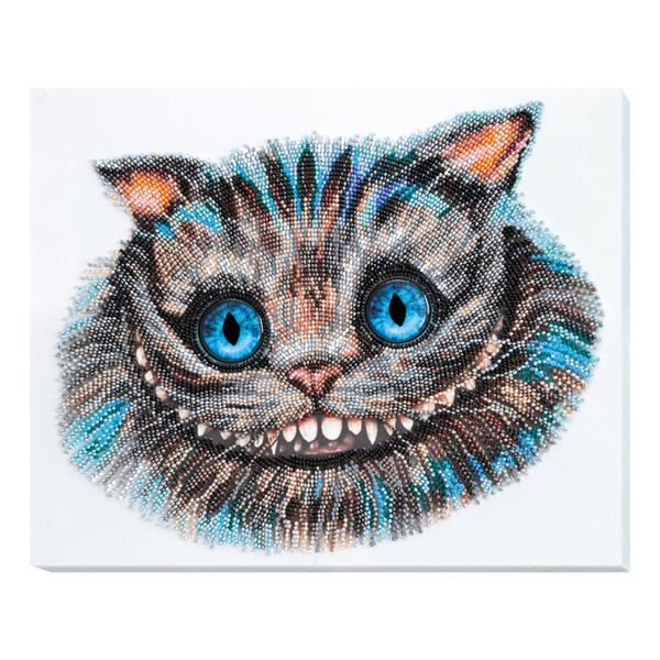 DIY Bead Embroidery Kit "Cheshire Cat" 12.6"x10.6" / 32.0x27.0 cm