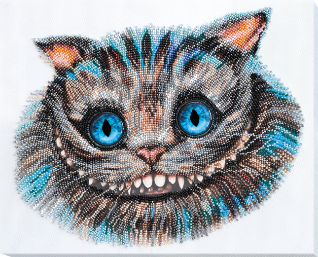 DIY Bead Embroidery Kit "Cheshire Cat" 12.6"x10.6" / 32.0x27.0 cm