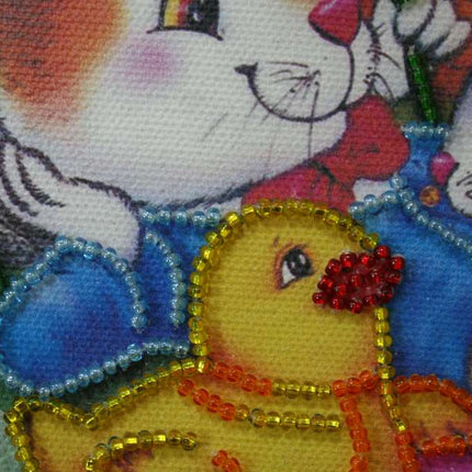 DIY Bead Embroidery Kit "Easter party"  5.9"x5.9" / 15.0x15.0 cm