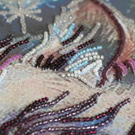 DIY Bead Embroidery Kit "Purring" 12.6"x18.5" / 32.0x47.0 cm