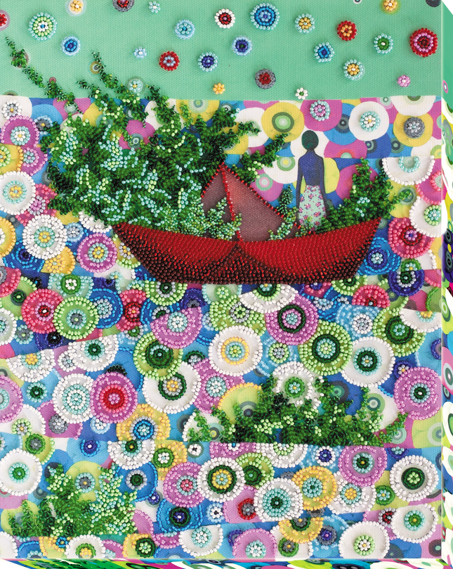 DIY Bead Embroidery Kit "Spring is coming - spring is the way!" 9.8"x12.2" / 25.0x31.0 cm