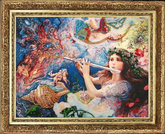 DIY Bead Embroidery Kit "Melody of the Universe (after J. Wall)" 10.6"x13.8" / 27.0x35.0 cm