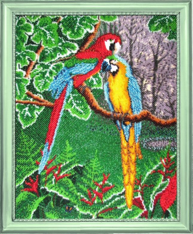 DIY Bead Embroidery Kit "Gems of the Jungle" 13.0"x10.2" / 33.0x26.0 cm