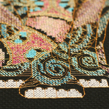DIY Cross Stitch Kit "Golden elephant" 11.4"x11.4"